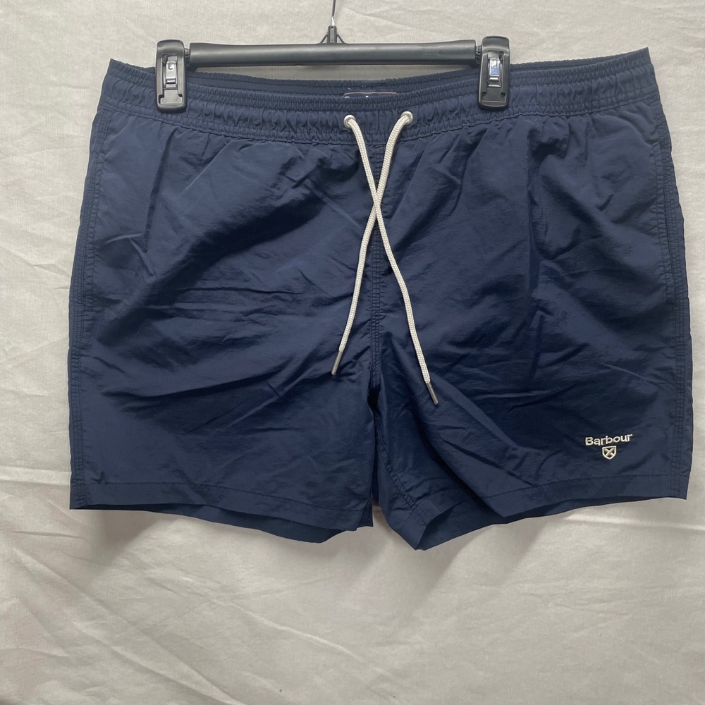 Barbour Swim Shorts Mens Large‎ Navy MSW0019NY91 Essential Logo Trunks 5" Inseam
